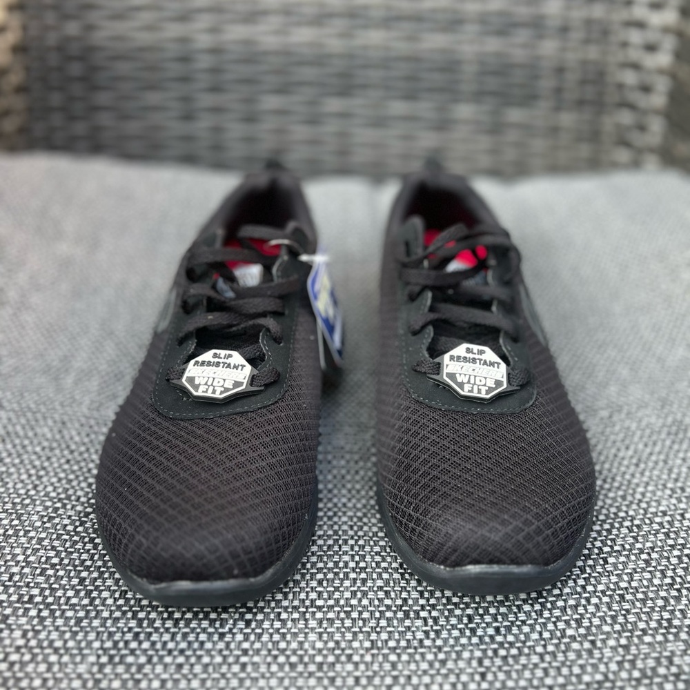 Work Relaxed Sketchers Ghenter SR 772 Black Non Slip Sneaker Womens 9 W Wide 39 - Picture 9 of 14